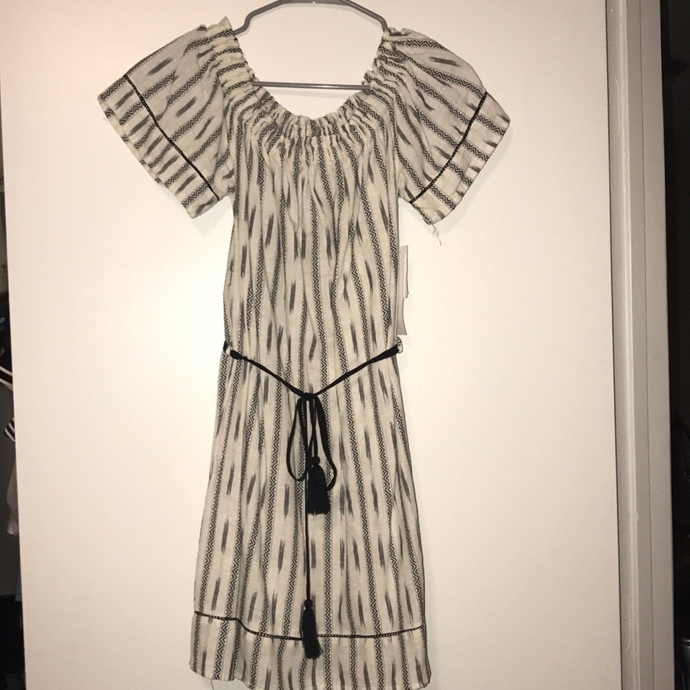 Off-Shoulder Patterned Mini Dress